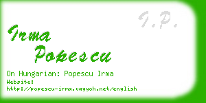 irma popescu business card